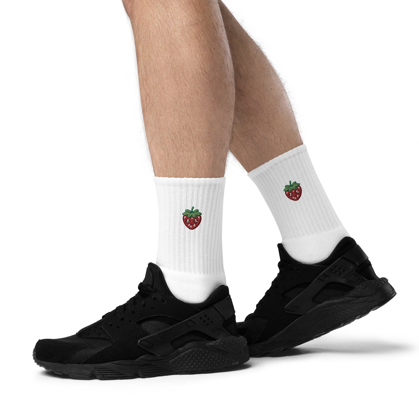 Strawberry Patch White Socks