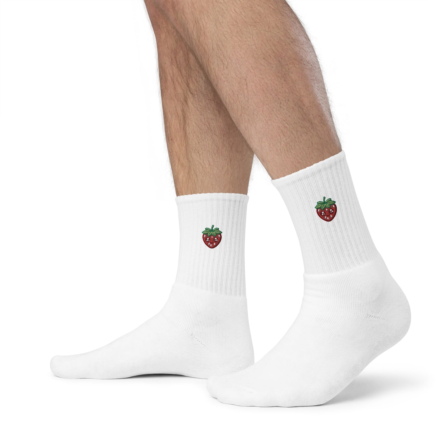 Strawberry Patch White Socks